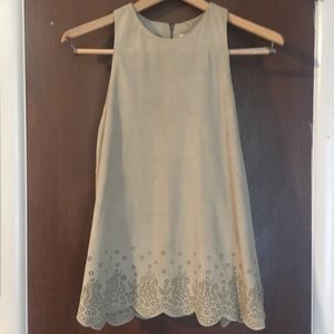 Parker perforated suede sleeveless blouse